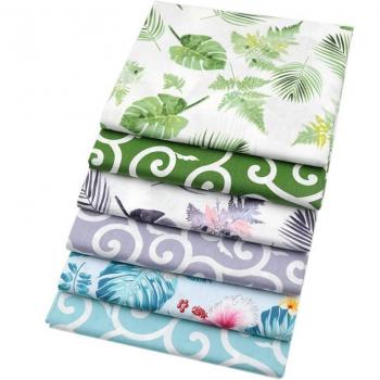 Monstera Palm Leaves Patchwork Fabric 6pcs 40cm x 50cm