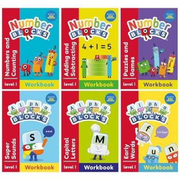 Numberblocks and Alphablocks Red Level Workbook Set (6 Books)