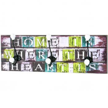 Wandgarderobe HAKU 42920 – buntes Design, 60 × 12 × 20 cm