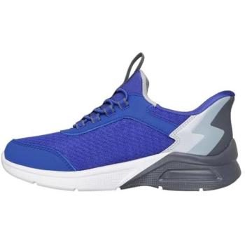 Slip‑in Microspec Max Brisk‑Stripe – Bleu/Gris, Taille 35, Largeur Medium