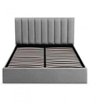 Lit Coffre avec Sommier Tissu Gris MIRAGE