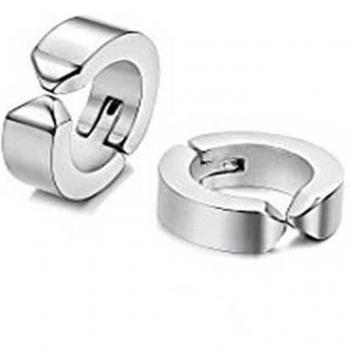 Aretes sin perforación de acero inoxidable para hombre, pendientes redondos, estilo Punk, 4x9mm