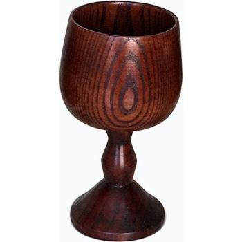 Solid Wood Round Wine Goblet