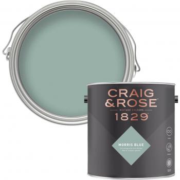 Morris Blue 2.5L Craig & Rose Chalky Matt Emulsion for Interiors