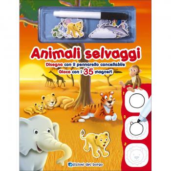 Animali selvaggi. Disegna con il pennarello cancellabile. Gioca con i 35 magneti. Ediz. a colori. Con gadget