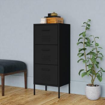 VidaXL Storage Cabinet Black 16.7x13.8x40 Steel