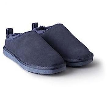 Navy Sheepskin Clog Slippers for Ladies by Lakeland Leather (UK Size 6)