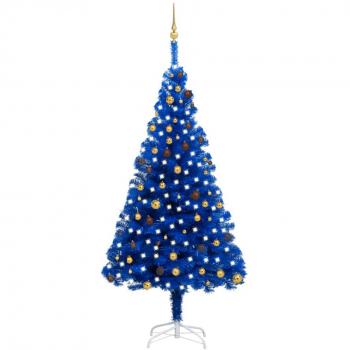Albero di Natale Preilluminato con Palline Blu 240 cm PVC cod mxl 120768