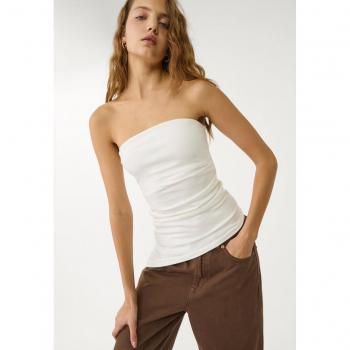 Stradivarius White Asymmetric Top M