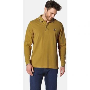 Dunkelgelbes Langarm-Poloshirt MILANVETZO für Herren