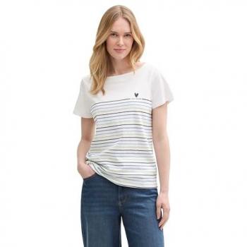 Camiseta de manga corta a rayas para mujer de Tom Tailor
