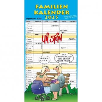 Uli Stein Familienkalender 2025: Familienplaner mit 5 Spalten