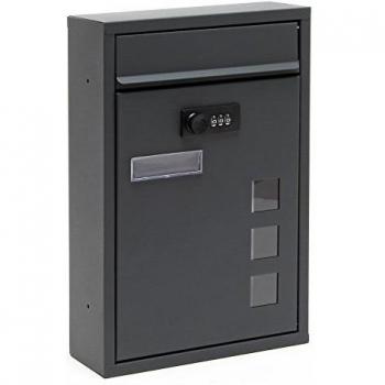 Boîte aux lettres design anthracite avec serrure à code