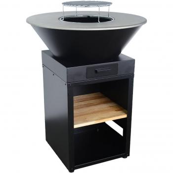SWEEEK Braséro con parrilla y leñero, 81.5cm, Negro