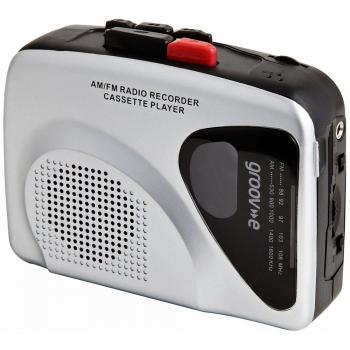 Groov-e GVPS525SR Portable Retro Personal Cassette Player and Recorder with 3.5mm Headphone Jack
