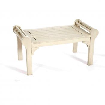 Sustainable Acacia Lutyens Table – Greenhurst, White Oiled Surface
