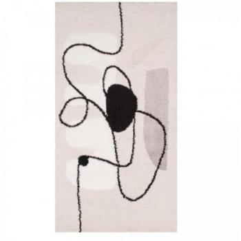Tapis Tissé Géométrique Marron et Noir