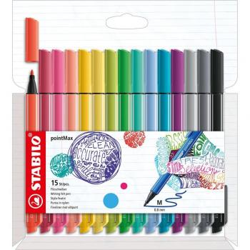 Filzstift STABILO® pointMax COLOUR mit 15 Farben