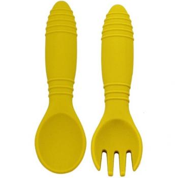 Conjunto de Platos y Cucharas de Silicona para Bebés
