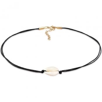 Elli Choker »Kauri Muschel Halskette aus Nylon und Silber«