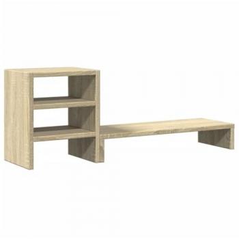 Mesa Organizadora com Suporte de Monitor em Cor Carvalho – Sonoma