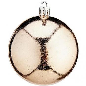 Nœud scintillant : Boule de Noël plastique Champagne, 7 cm