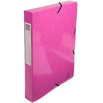 Exacompta Iderama A4 Elasticated Folder, 40mm, Pink, Pack of 8