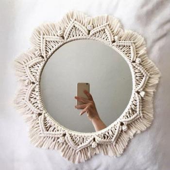 Miroir mural en macramé pour chambre