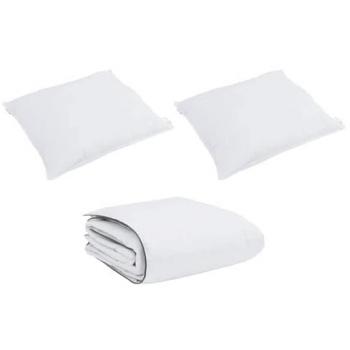 Ensemble de duvet d'hiver 3 pièces blanc avec oreiller