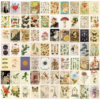 Ornements muraux vintage, 70 cartes postales pour anniversaire