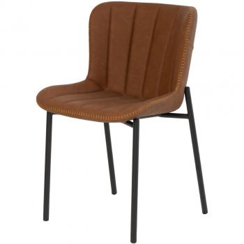 Silla de Comedor Elegante en Cuero Sintético Marrón
