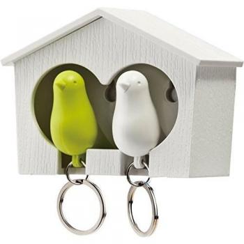 Vogelhaus Duo Spatzen Schlüsselanhänger