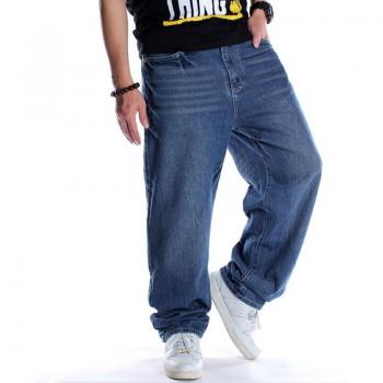Hip Hop Style Blue Baggy Jeans for Men