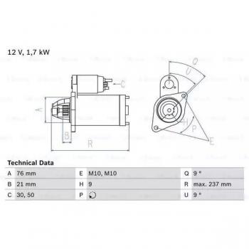 Anlasser BOSCH 0 986 021 980