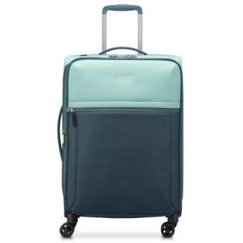 Delsey Weichgepäck‑Trolley 4 Rollen in Grün – Modell Brochant 3
