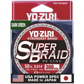 Yo-Zuri Super Braid 300 Yards 50 lb Dark Green Spool