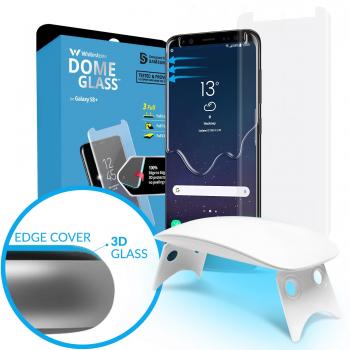 Whitestone Dome Glass 3D Curved Tempered Glass Shield for Samsung Galaxy S8 Plus with Easy Installation Kit and UV Light