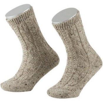 Lusana Trachtensocken L1820T – Schopper-Socken in Beige und Naturmeliert, passend für 7‑8 (31‑34)