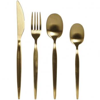 Kit di Posate Oro DKD Home Decor 2x0,5x22 cm – 24 Unità
