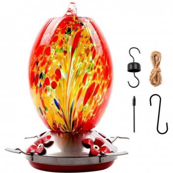 Colorful Glass Bird Feeder