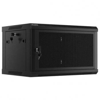 Rack da 19 pollici Lanberg nero 6U 600x450 in configurazione aperta