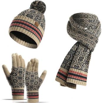 Conjunto Navideño de Guantes y Sombrero de Lana Cálido
