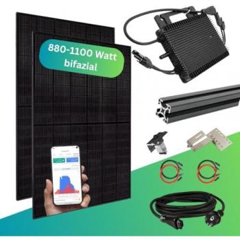 MyPfannendach Premium Balkonkraftwerk 880+ Watt – Transparentes Komplettset mit Hochleistungsmodulen und WLAN Wechselrichter