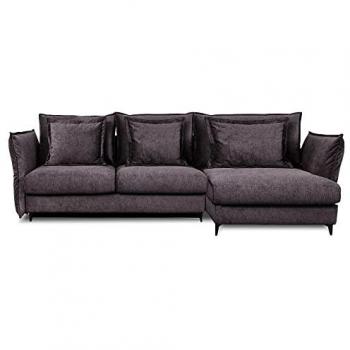 Canapé Tissu Angle Droit Verduro 3 places gris foncé