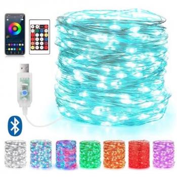 Tira de Luces LED RGB 10m 100 LEDs, Control Remoto, 18 Colores, USB, Impermeable