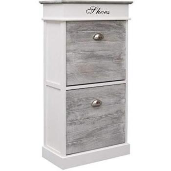 50x28x98 cm Grey Shoe Rack in Paulownia Wood