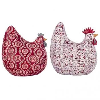 Gallinas Rojo de Resina Signes Grimalt 2 Unidades