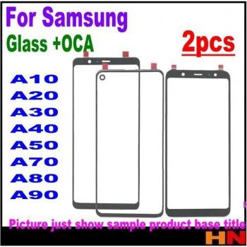 2PCS OCA Glue Front Glass Lens for Samsung Galaxy A10 A20 A30 A40 A50 A70 A80 A90