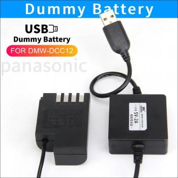 Panasonic DMW-BLF19E Dummy Battery with DMW DCC12 Coupler and Accumulators USB Adapter for Lumix GH3 GH4 GH5 GH5s G9
