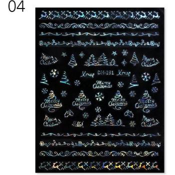 Holiday Glitter Nail Sheets – Gold & Silver 3D Snowflakes